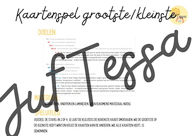 Lesmateriaal Kaartenspel grootste-kleinste Valentijn van auteur Juf Tessa slide 2