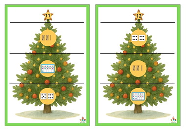 Lesmateriaal Puzzel getalbeelden tot 12 Kerst van auteur de beweegjuf slide 2