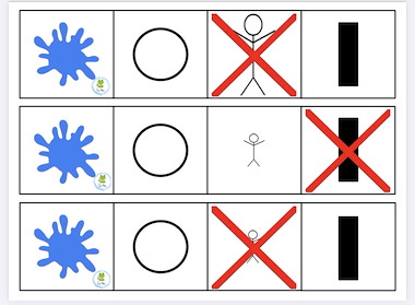 Lesmateriaal opdrachtkaarten logiblokken met negatie logiblokken van auteur Juf Nele