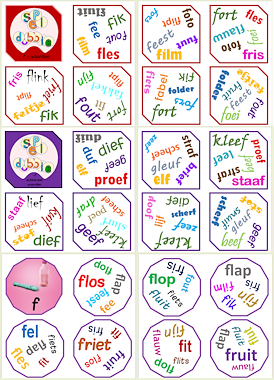 Lesmateriaal dobble f woorden  van auteur Janet Baptist slide 2