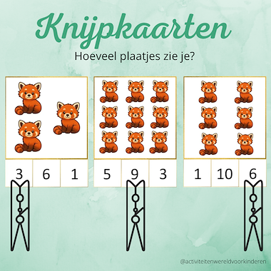 Lesmateriaal Beloofd is beloofd, kleine panda's - knijpkaarten tellen 1-2 van auteur Nanny Melissa