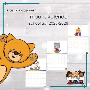 lesmateriaal Maandkalender schooljaar 2025-2026 van auteur katrotje