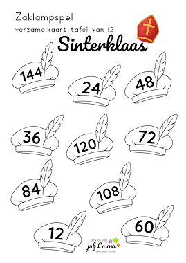 Lesmateriaal Zaklampspel Sinterklaas - tafel van 10 t/m 12 van auteur De klas van juf Laura