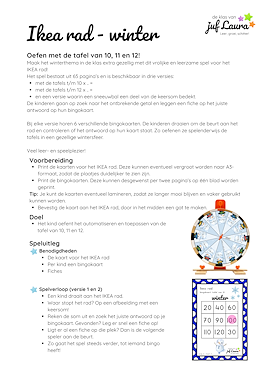 Lesmateriaal Winter - Bundel - Ikea rad - Tafel van 1 t/m 12 van auteur De klas van juf Laura slide 4
