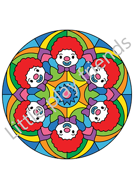 Lesmateriaal Kleuren naar voorbeeld/mandala thema circus van auteur Little Play Friends slide 2
