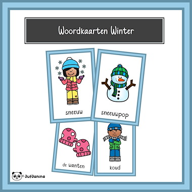 Lesmateriaal Woordkaarten Winter van auteur Juf Janina slide 2