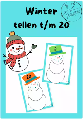 Lesmateriaal Winter - tellen t/m 20 - handelend van auteur PeuterKleuter