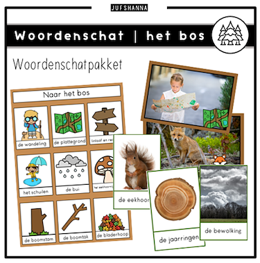 Lesmateriaal Thema bos | Woordenschatpakket van auteur Juf Shanna