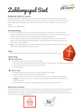 Lesmateriaal Sinterklaas - Zaklampspel - Tafel 4 t/m 6 van auteur De klas van juf Laura slide 4