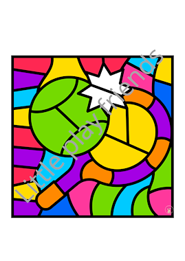 Lesmateriaal Kleuren naar voorbeeld thema sporten van auteur Little Play Friends slide 3