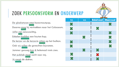 Lesmateriaal Verrekijker 5 - Onderwerp en persoonsvorm van auteur Juf Kiki slide 2