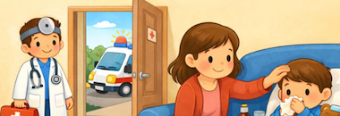 Lesmateriaal Praatplaten en woordkaarten thema ziek zijn en ziekenhuis van auteur Juf Xante