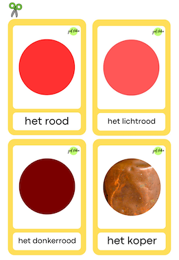 Lesmateriaal Kleurenkennis woord- en mengkaarten van auteur Juf Nika slide 3