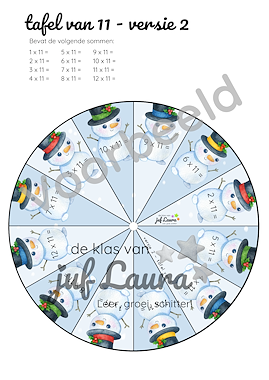 Lesmateriaal Winter - Ikea rad - Tafel van 10, 11 en 12 van auteur De klas van juf Laura slide 2