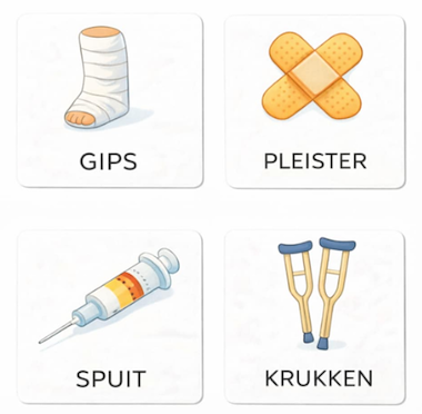 Lesmateriaal Praatplaten en woordkaarten thema ziek zijn en ziekenhuis van auteur Juf Xante slide 3