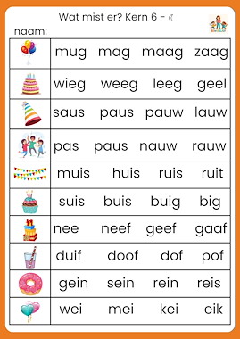 Lesmateriaal Wat mist er? kern 6 maan en zon bewegend leren van auteur de beweegjuf slide 2