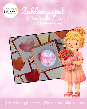 lesmateriaal Valentijnsdag - Zaklampspel - Verliefde harten van auteur De klas van juf Laura