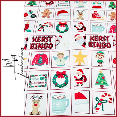 Lesmateriaal Kerstbingo | Kerst activiteiten spel winter feest kinderen van auteur My Teacher Shares slide 4