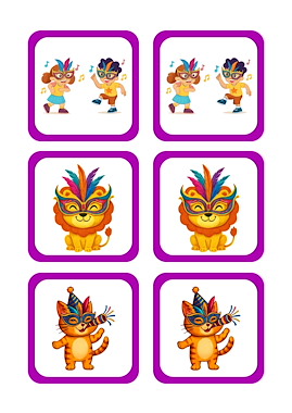 Lesmateriaal Carnaval Memory – Gelijke Plaatjes Zoeken voor Kleuters van auteur Juf_C slide 3