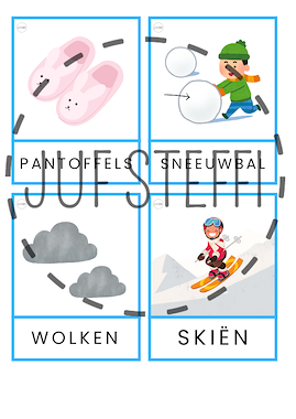 Lesmateriaal woordkaarten winter - kapitalen van auteur Juf Steffi slide 4