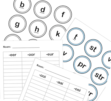 Lesmateriaal spelling spel met woorden als -aai en -eer  van auteur Janet Baptist
