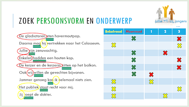Lesmateriaal Verrekijker 5 - Onderwerp en persoonsvorm van auteur Juf Kiki slide 4