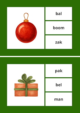 Lesmateriaal Kerstmis knijpkaarten – tellen en taal met plezier! van auteur Juf_C slide 4