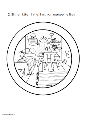 Lesmateriaal Gedicht met open eind - Het huis van meneertje Bruis  van auteur Lessen en Illustraties Elles slide 3