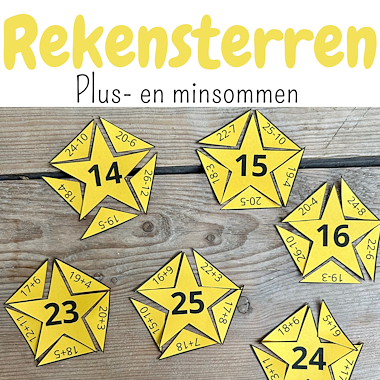 Lesmateriaal Rekensterren | Rekenen kerst | plussommen minsommen van auteur My Teacher Shares