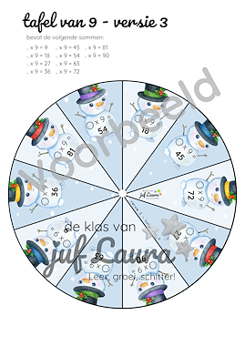 Lesmateriaal Winter - Bundel - Ikea rad - Tafel van 1 t/m 12 van auteur De klas van juf Laura slide 2