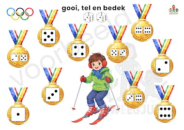Lesmateriaal Gooi, tel en bedek Olympische Spelen van auteur de beweegjuf slide 2
