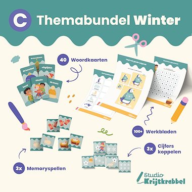 Lesmateriaal Themabundel Winter: Upgrade | Werkbladen en Woordkaarten van auteur Studio Krijtkrabbel