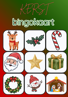 Lesmateriaal Bingo Kersteditie. (herbruikbaar en voor groep 1 t/m 8) van auteur Kleuterjuf Monique
