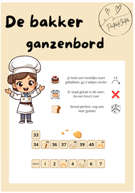 Lesmateriaal De bakker - ganzenbord van auteur PeuterKleuter