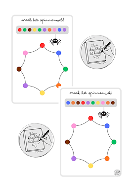 Lesmateriaal Thema herfst: Maak het spinnenweb! van auteur Van krabbel tot krul slide 2