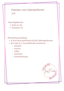 Lesmateriaal kaartjes ijsbergrekenen van auteur Juffemke flamingoklas