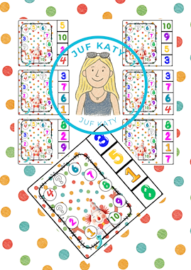 Lesmateriaal Thema carnaval: knijpkaarten/ontbrekende cijfers van auteur Juf Katy slide 2