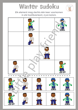 Lesmateriaal Sudoku's thema winter van auteur Little Play Friends slide 4