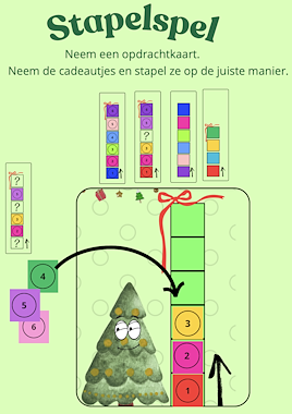 lesmateriaal Thema Kerst : Stapelspel van auteur Katy Janssens