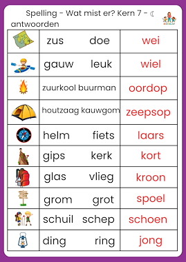 Lesmateriaal Wat mist er? kern 7 maan en zon bewegend leren van auteur de beweegjuf slide 3