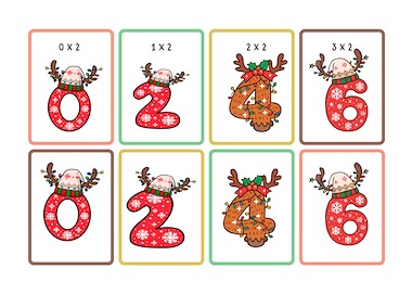 lesmateriaal memory maaltafel van 2 (thema kerst) van auteur Aruna_vrtngn