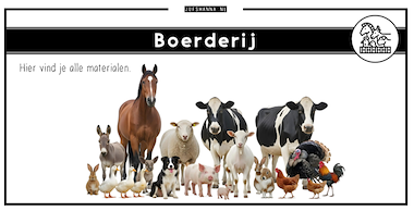 Collectie van lesmaterialen met onderwerp Boerderij van auteur Juf Shanna