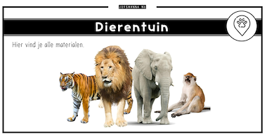 Collectie van lesmaterialen met onderwerp Dierentuin van auteur Juf Shanna